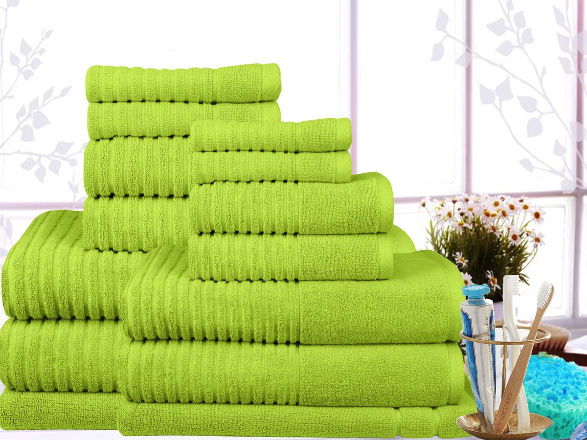 Lime Ramesses Egyptian Cotton Ribbed Bath Towel